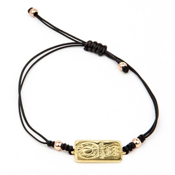 Pulsera macramé mujer plata bañada en oro