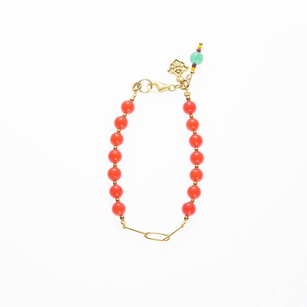 Pulsera Jade rojo dorado de Pure Jewels