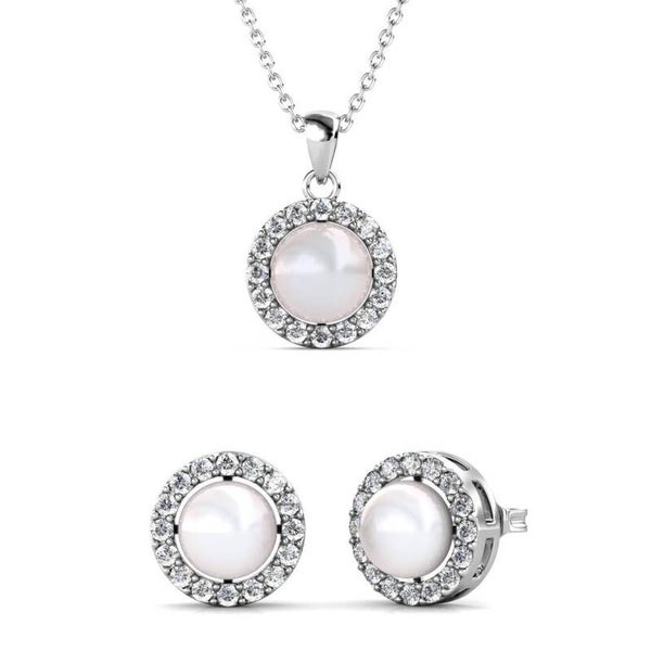 Joyas Circlet Pearl - Plateado y Cristal