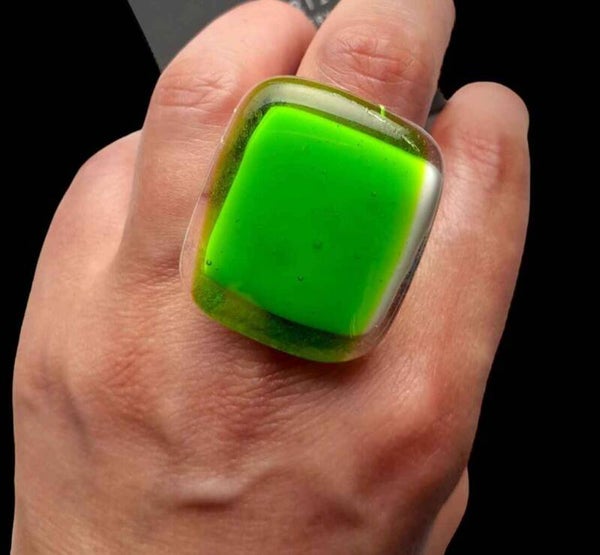 Anillo Murano Verde-Cristal Murano.
