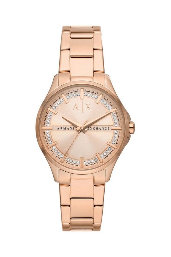 ARMANI EXCHANGE Reloj de cuarzo de acero y cristales Lady Hampton - Rosa dorado