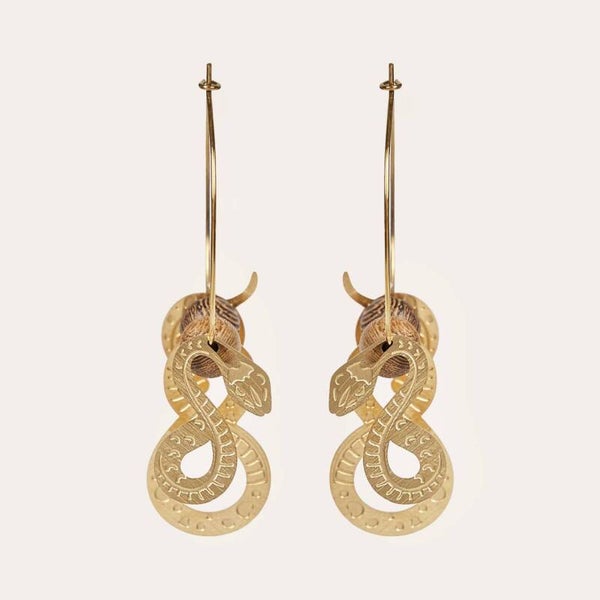 Pendientes 3D con forma de serpiente