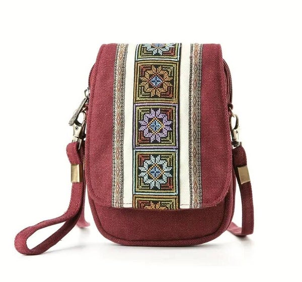 Bolsa de Hombro Bordada WB272017 - Burdeos
