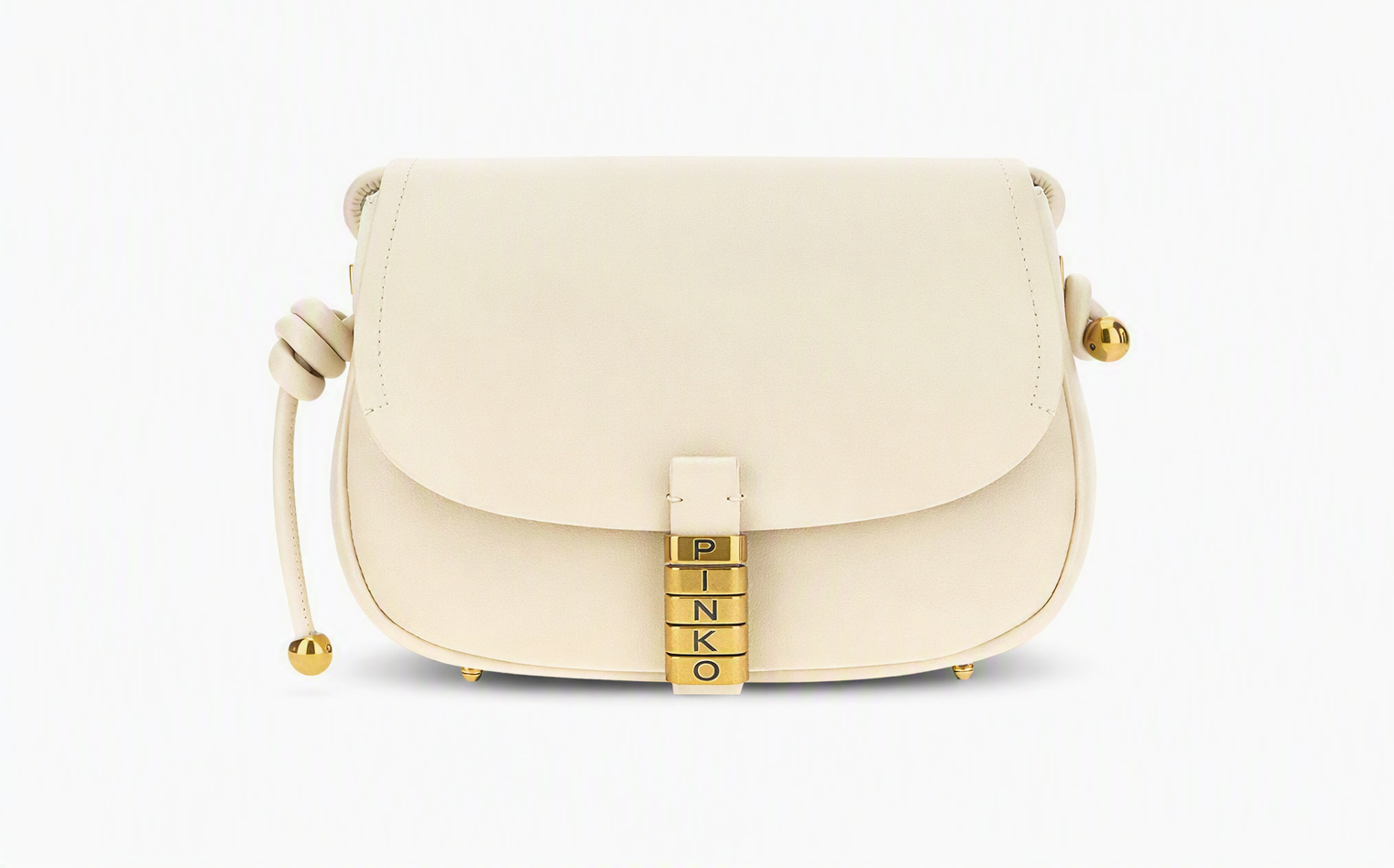 Bolso bandolera Pinko Saddle Mini en color blanco seda