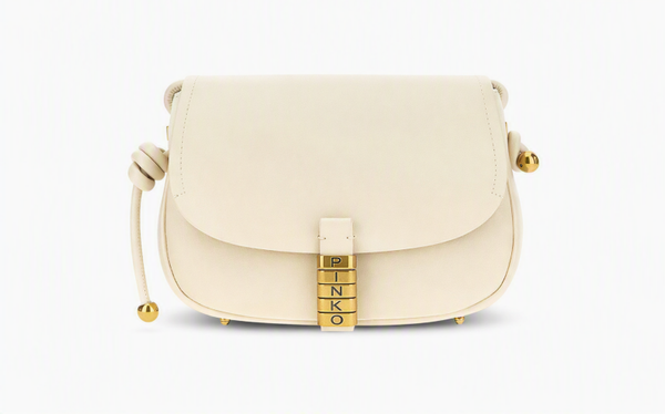 Bolso bandolera Pinko Saddle Mini en color blanco seda