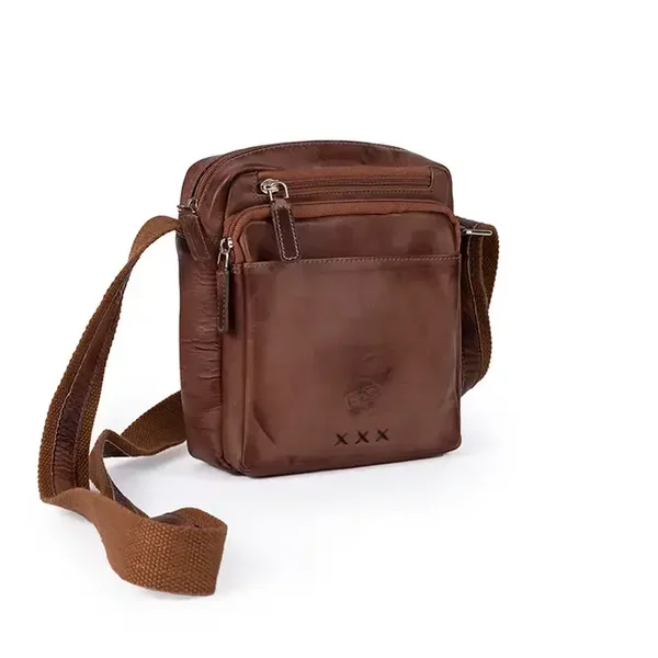 Bandolera piel con cuatro cremalleras - Talla M