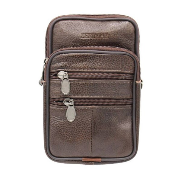 Bolso Bandolera Pequeño de Piel Zerimar.Marron