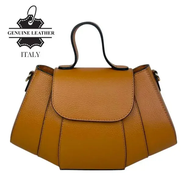 Bolso de Mano en Piel Italiana con Gran Calidad y Solapa