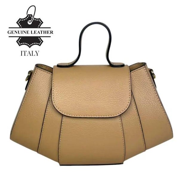 Bolso de Mano en Piel Italiana con Gran Calidad y Solapa