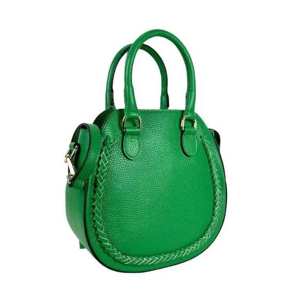 Bolso de Mano de Piel con 2 Asas Cortas. Pronto Moda Mujer-Verde