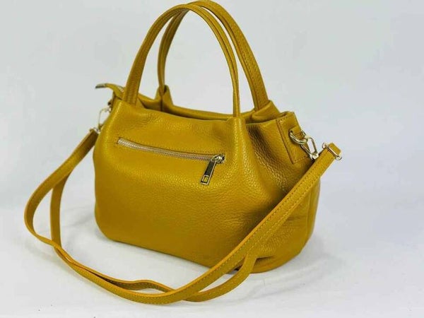 Bolso Dumpling de Piel Auténtica para Mujer, Tacto Suave