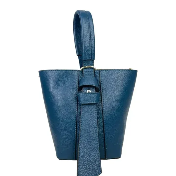 Bolso de Mano Tote de Piel Auténtica con Cambiador de Bolso.Azul