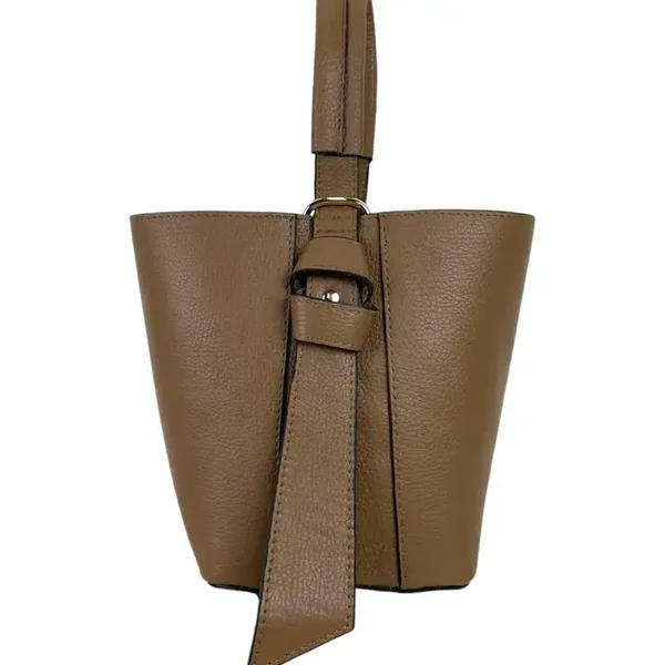 Bolso de Mano Tote de Piel Auténtica con Cambiador de Bolso.Taupe