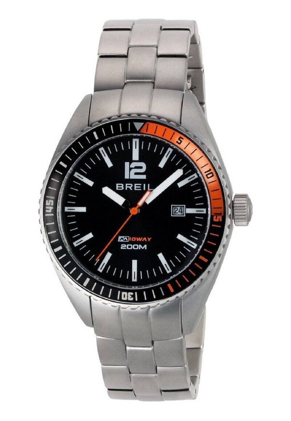 BREIL Reloj Hombre Midway – Acero Negro 42 mm