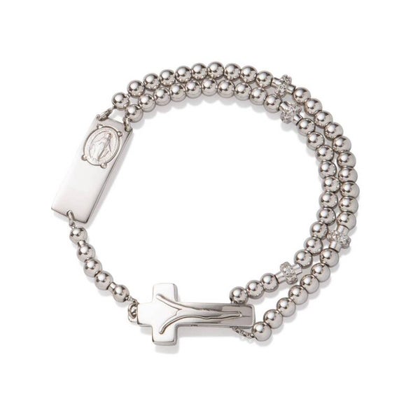 Magnificat Rosalet® cuentas redondas de plata de ley y pavé pater, modernas