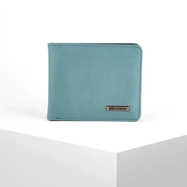 Cartera de PU con monedero y bolsillo con botón para monedas.Azul