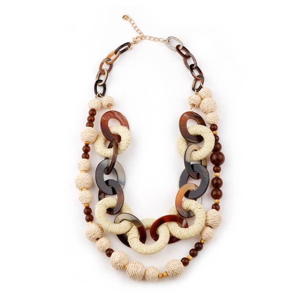 COLLAR CADENAS DE COLOR – TONO BEIGE ARENA