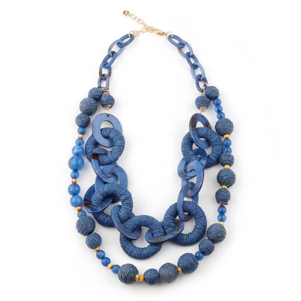 COLLAR CADENAS DE COLOR – AZUL PROFUNDO
