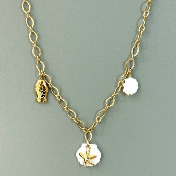 Collar de Cadena con Encantos Acuáticos