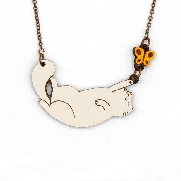 Collar Gato con mariposa