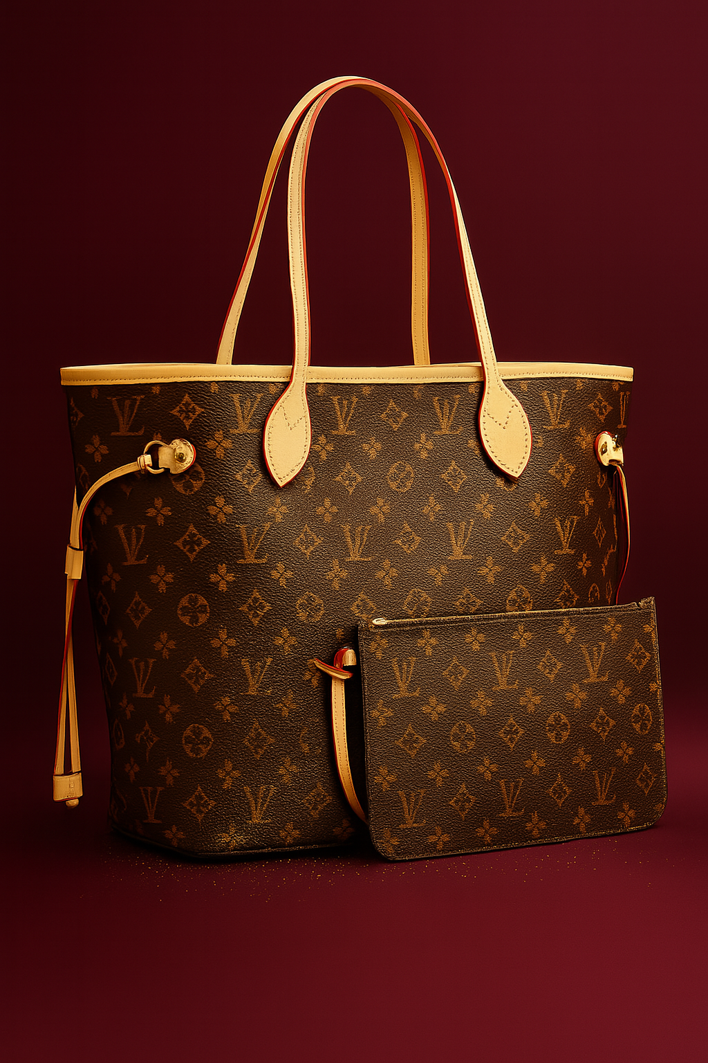 Bolso de Hombro de cuero L&V-Marron