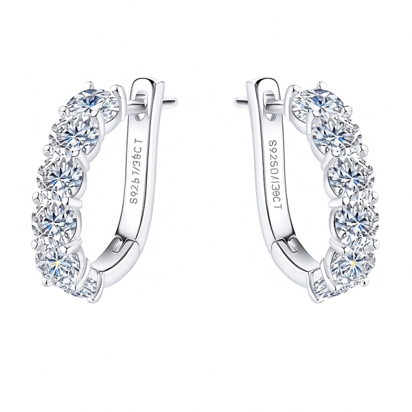 Pendientes de aro de Plata 925,moissanitas
