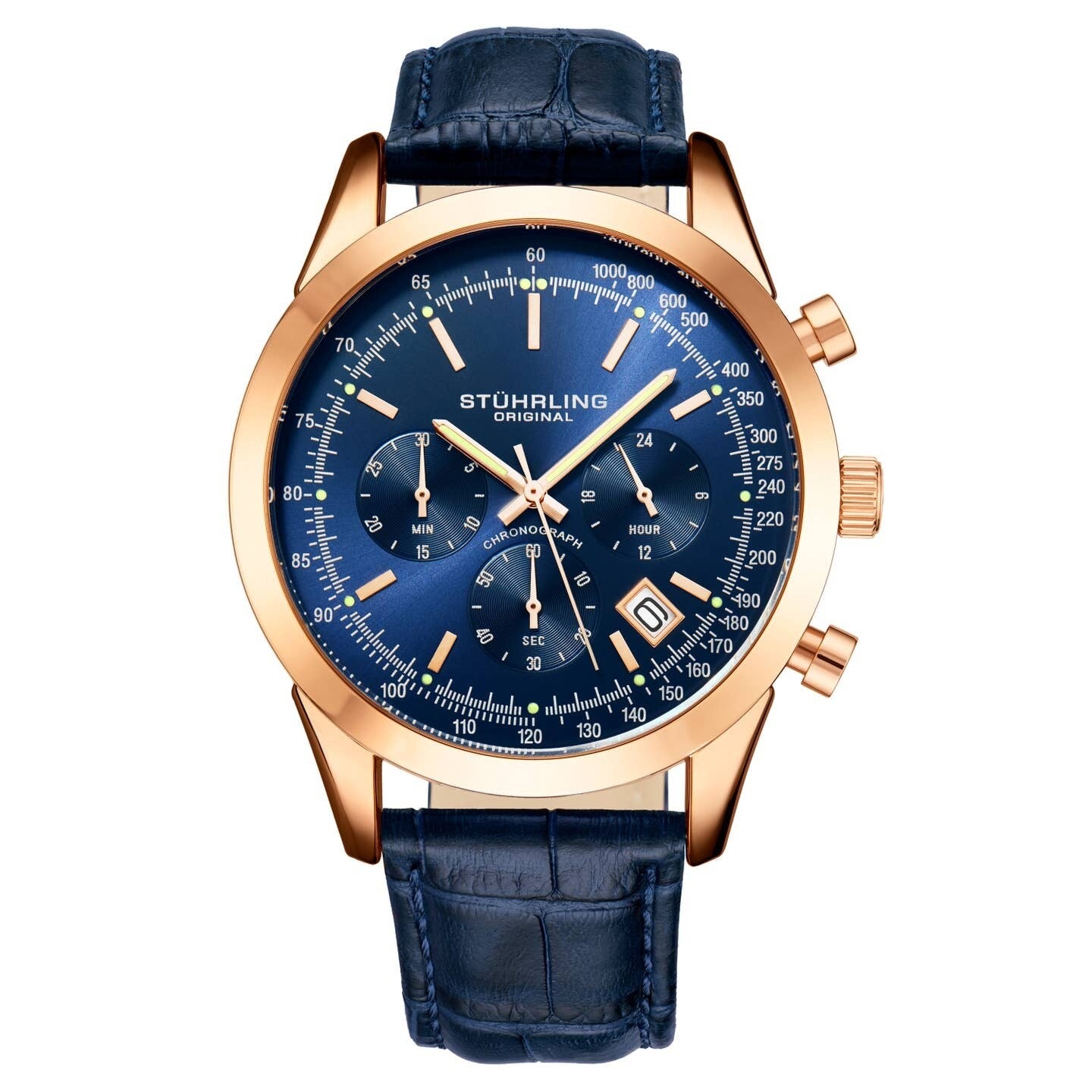 Reloj Stuhrling 3975L 2 Preston Monaco Cuarzo Cronógrafo Fecha