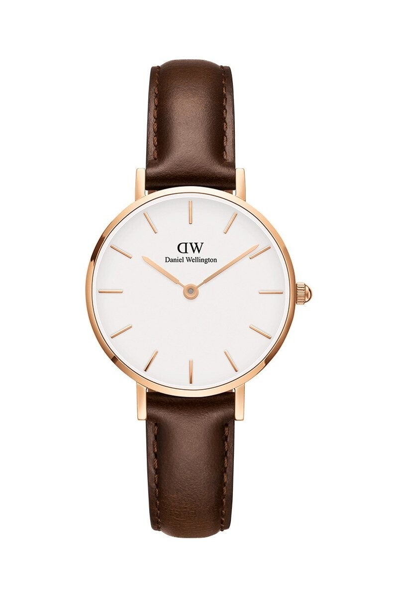 DANIEL WELLINGTON Reloj de cuarzo de piel y chapado en oro rosa Petite Bristol