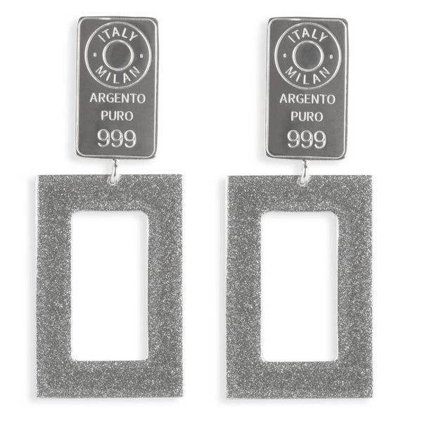 Pendientes colgantes metal plata