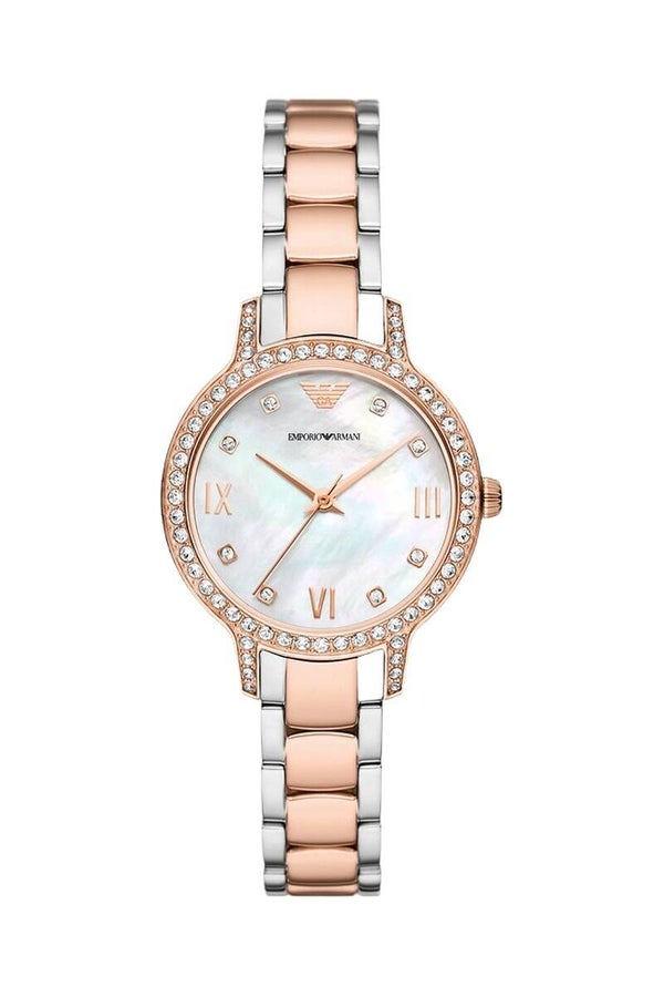 EMPORIO ARMANI Reloj de cuarzo de acero - Rosa dorado y plateado