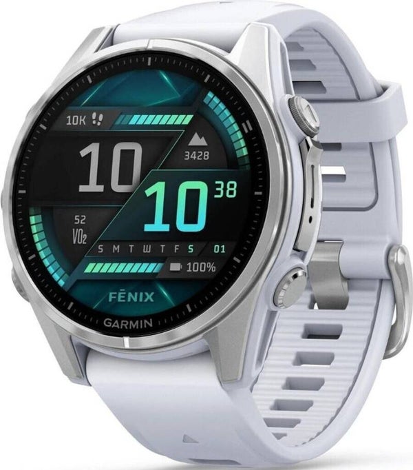 Garmin fenix® 8 43mm AMOLED Silver Whitestone silicone band