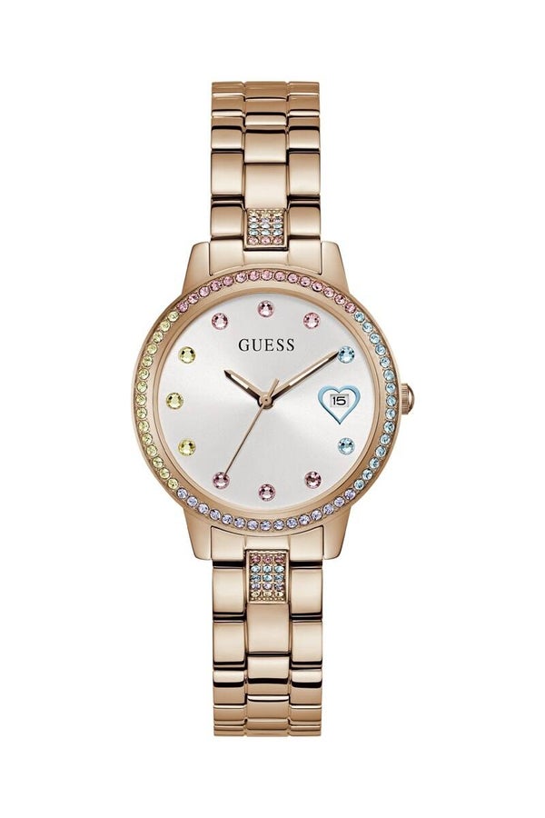 GUESS Reloj de cuarzo de acero - Rosa dorado y plateado
