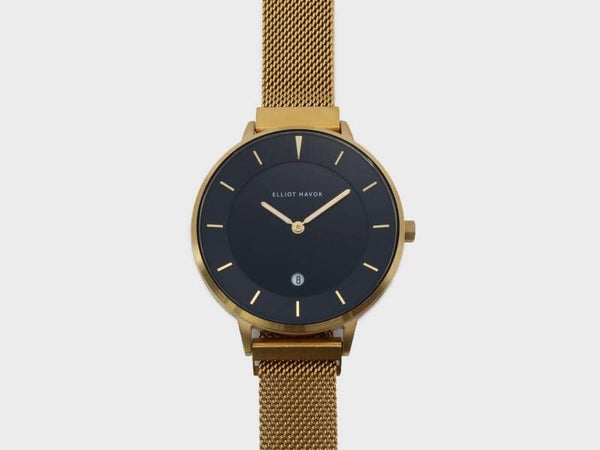 Reloj Havok Mujer  - Malla minimalista de oro — 38 mm