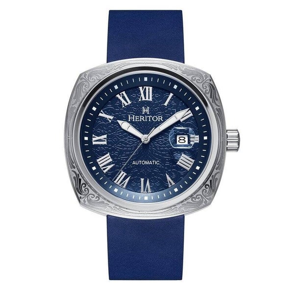 Heritor Automatic Davenport Engraved-Case Leather-Band