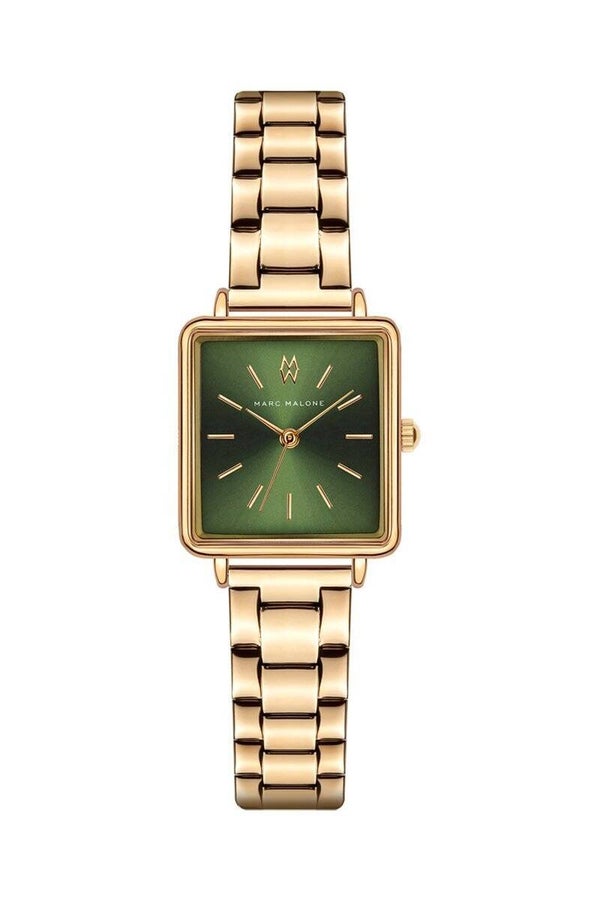 MARC MALONE Reloj de cuarzo de acero - Dorado y verde