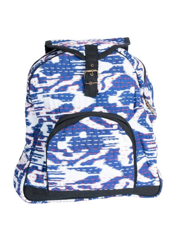 Mochila Azul Pespuntes