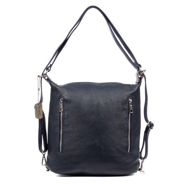 Mochila de piel Bagnoli - Azul marino