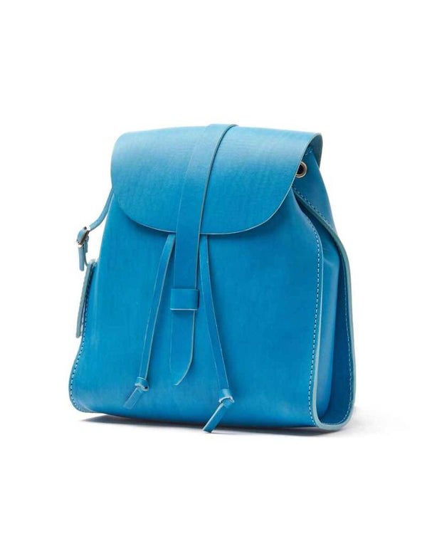Mochila de piel en Cuoio Light Blue Mod 130