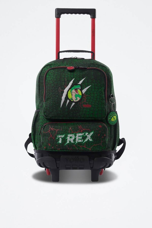 Mochila con ruedas Rex Dino - Verde