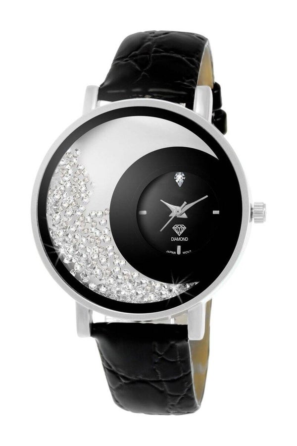 Reloj de cuarzo de piel - Diamantes y cristales de Bohemia