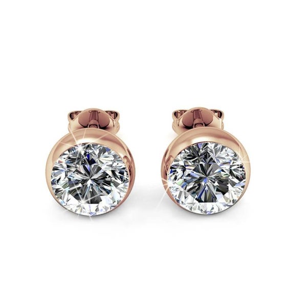 Pendientes Moon - Oro Rosa y Cristal