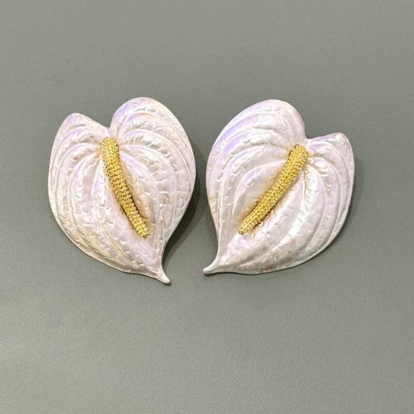 Pendientes de hoja de anturio