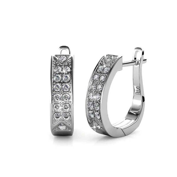 Pendientes Meg Hoop - Plata y Cristal