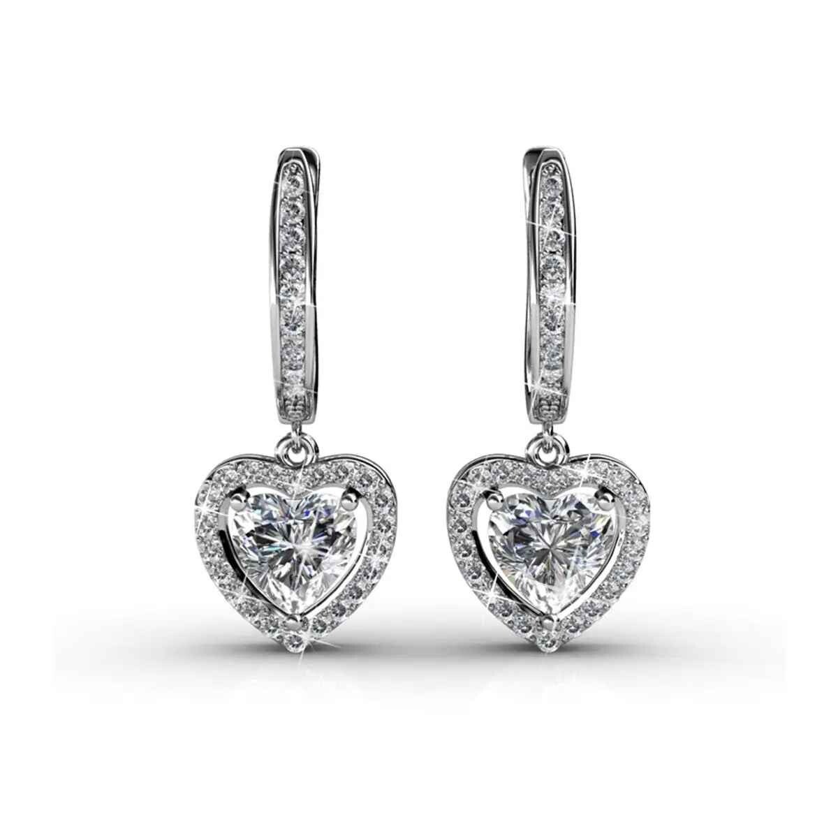 Pendientes Only Love, plata y cristal