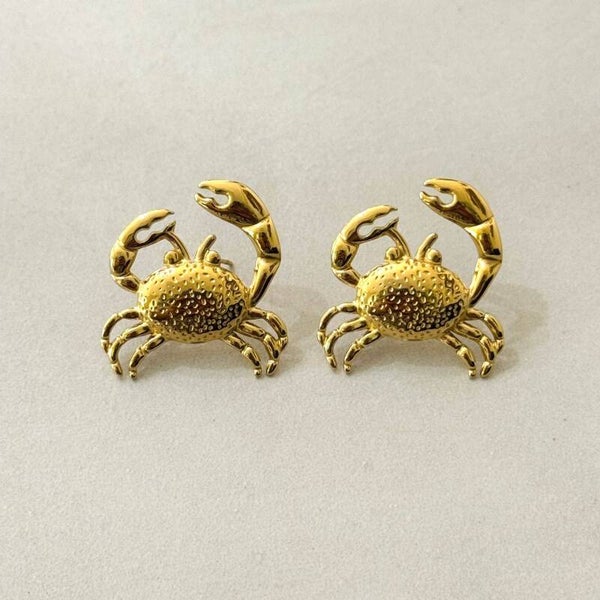 Pendientes de botón de acero inoxidable Sr. Cangrejo