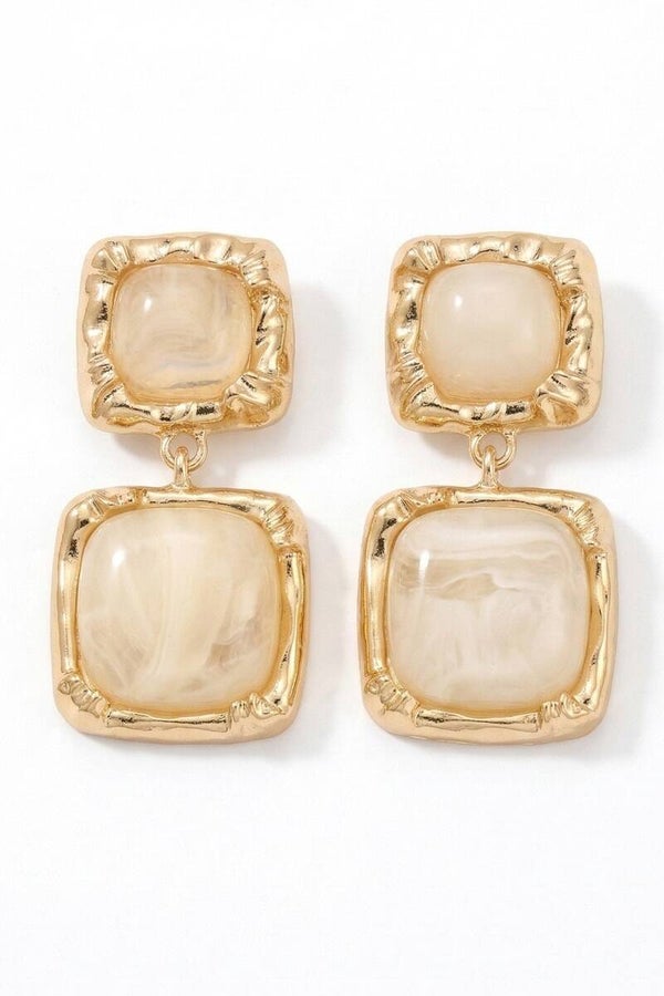 Pendientes - Chapado en oro amarillo cuadra