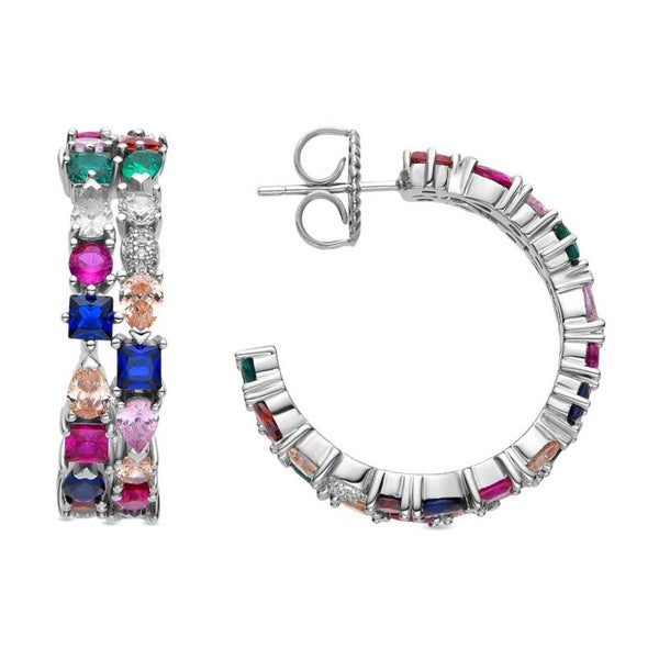 Pendientes Luxenter de Plata de Ley 925 y Circonita Multicolor acabados en rodio - Merty