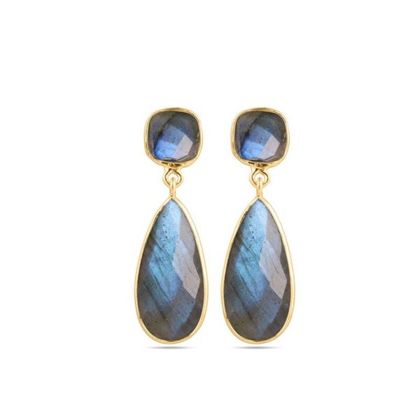 Pendientes Sakura-Labradorita