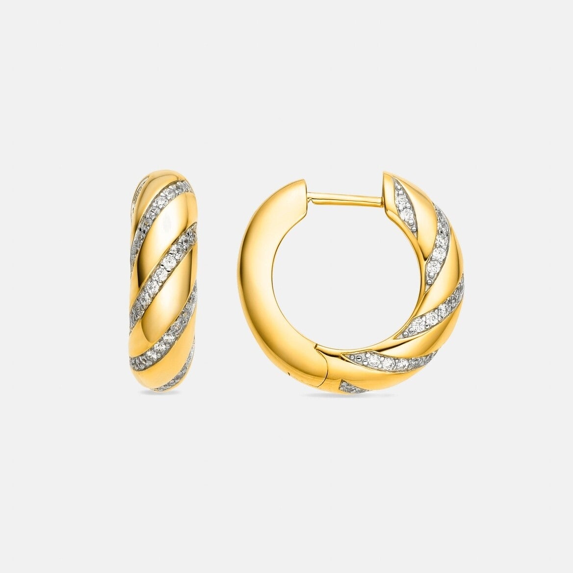 Pendientes Luxenter de Plata de Ley 925 y Circonita Brillante acabado oro 18k – Vikai