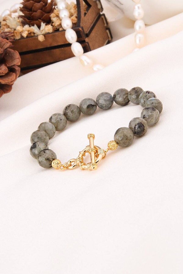 Pulsera - Bronce y labradoritas
